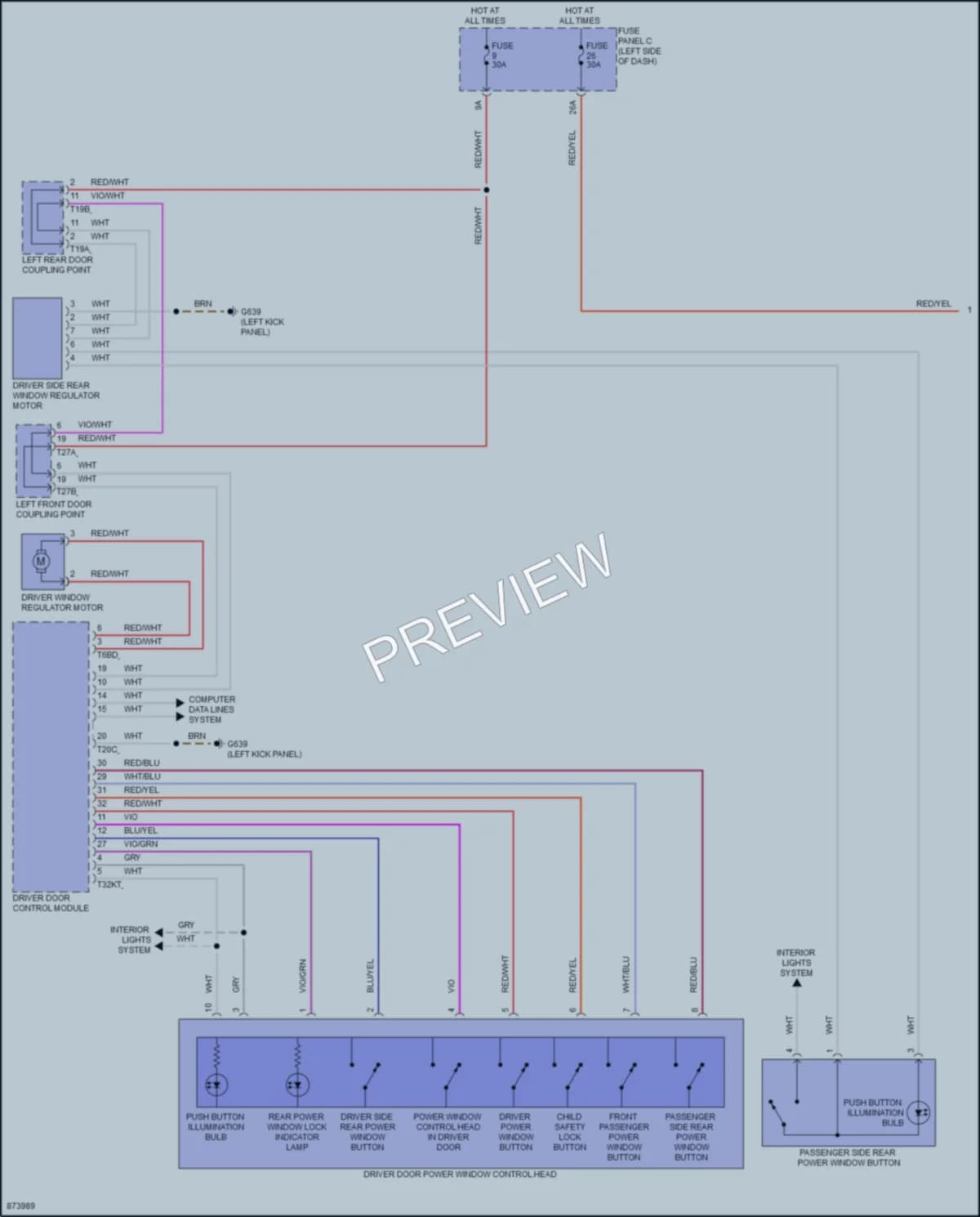 2024 Volkswagen GolfR Power Windows wiring diagram preview