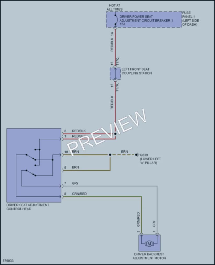 2024 Volkswagen ID4 Power Seats wiring diagram preview