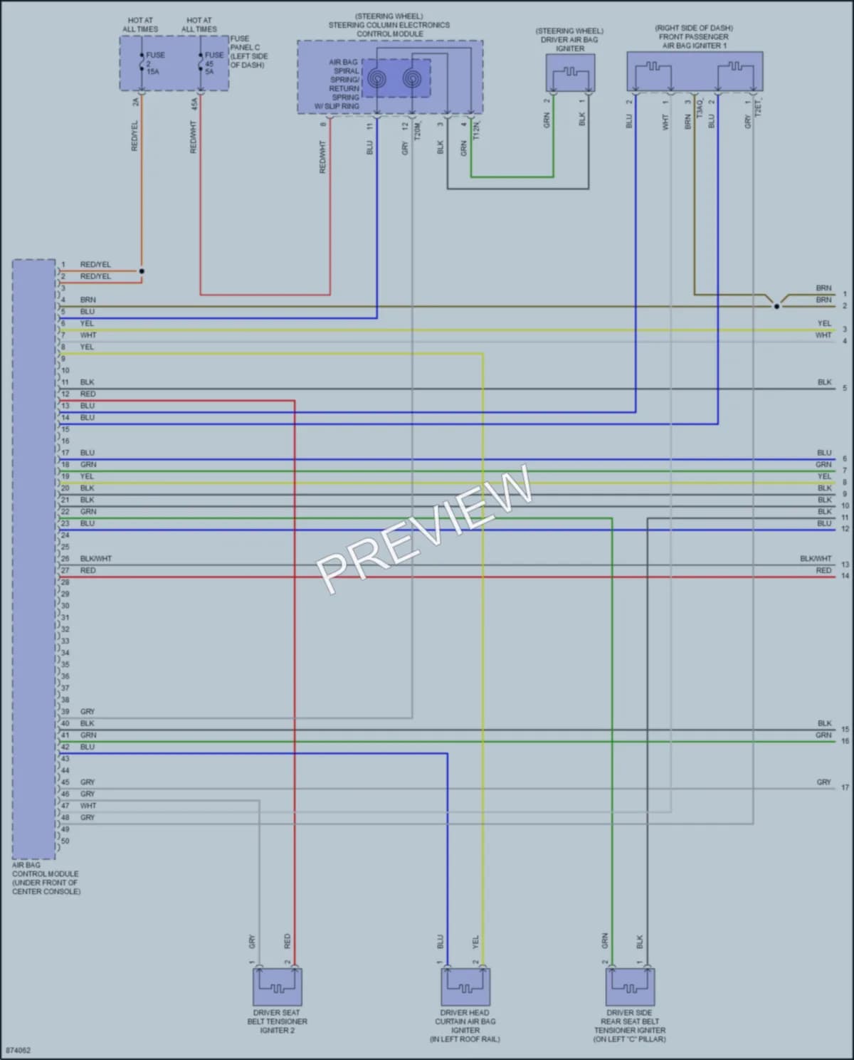 2024 Volkswagen ID4 Supplemental Restraints wiring diagram preview