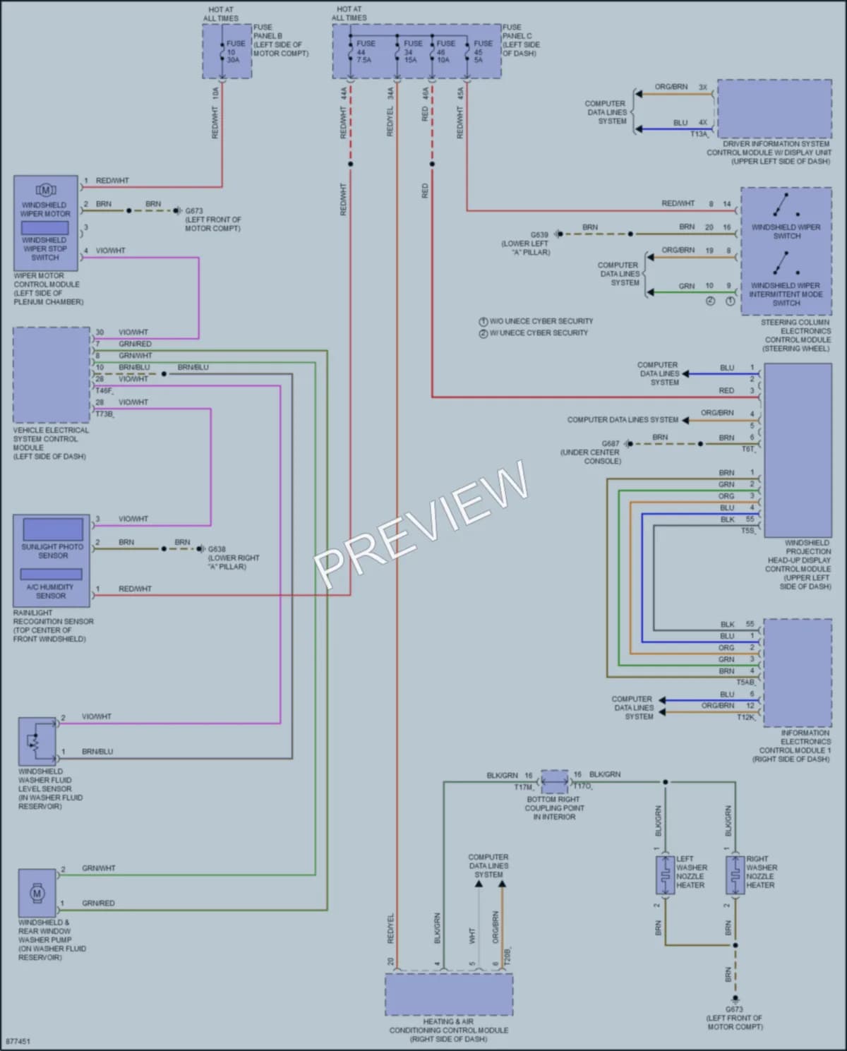2024 Volkswagen ID4 Wiper Washer wiring diagram preview
