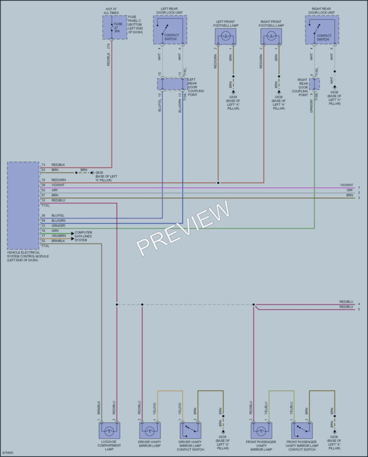 2024 Volkswagen Jetta Interior Lights wiring diagram preview