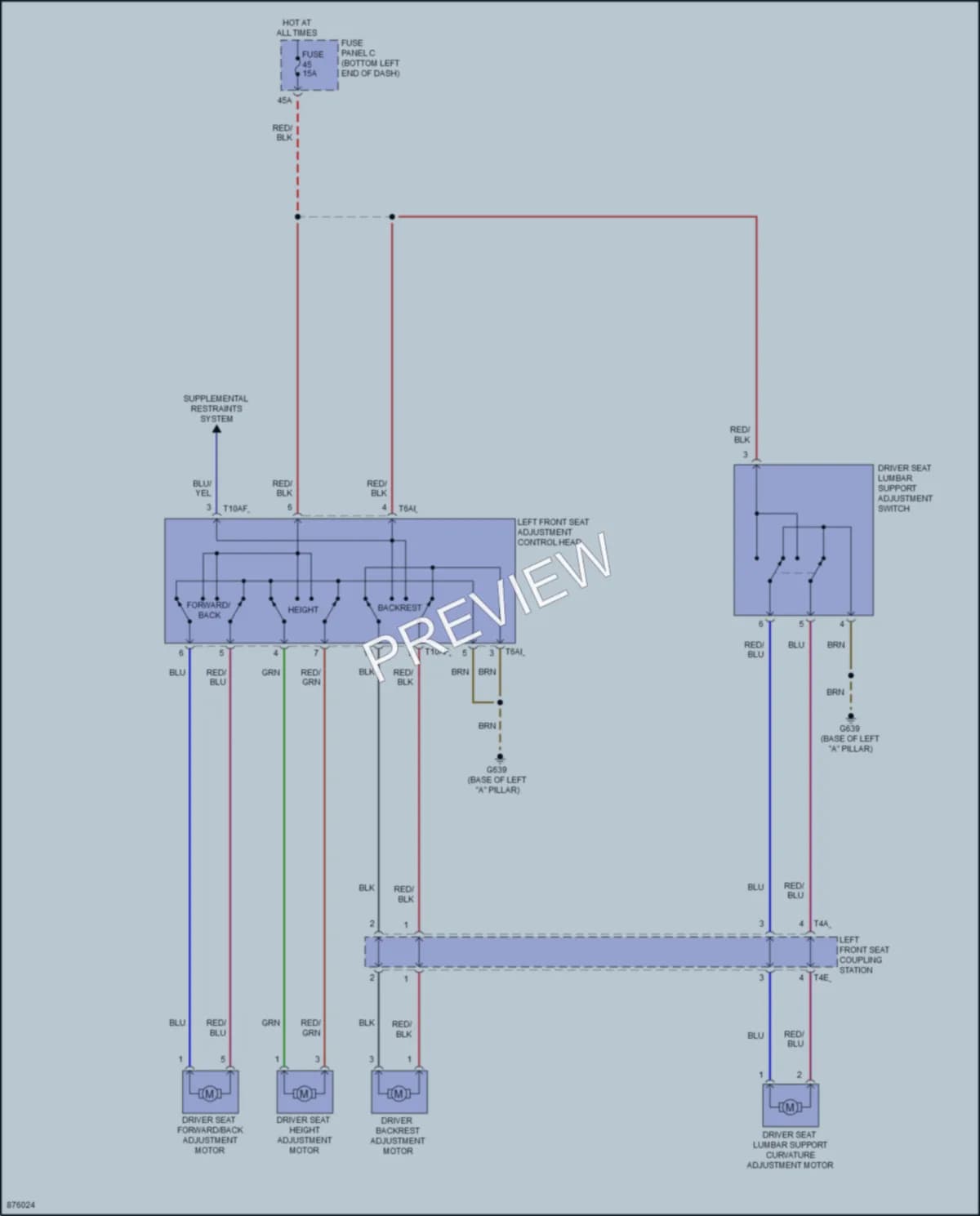 2024 Volkswagen JettaGLI Power Seats wiring diagram preview