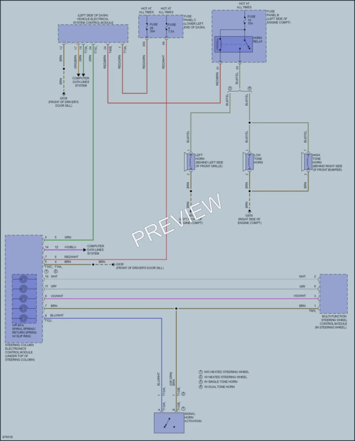 2024 Volkswagen Taos Horn wiring diagram preview
