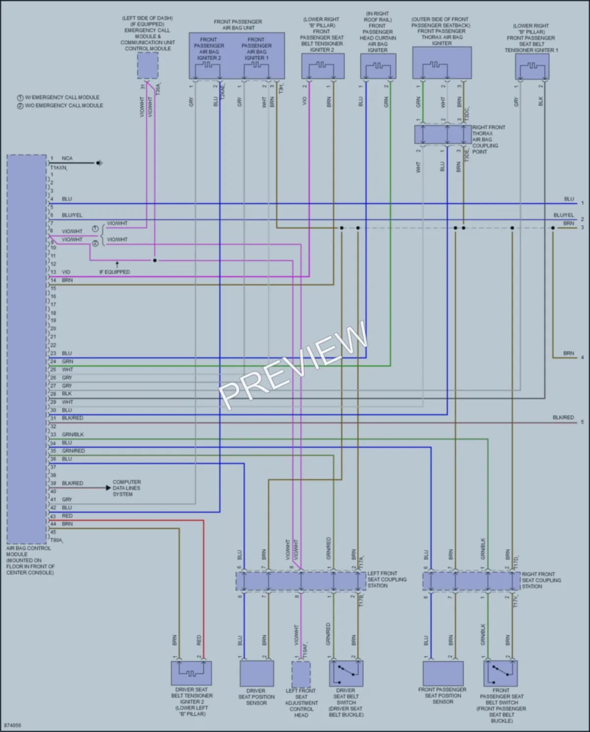 2024 Volkswagen Taos Supplemental Restraints wiring diagram preview