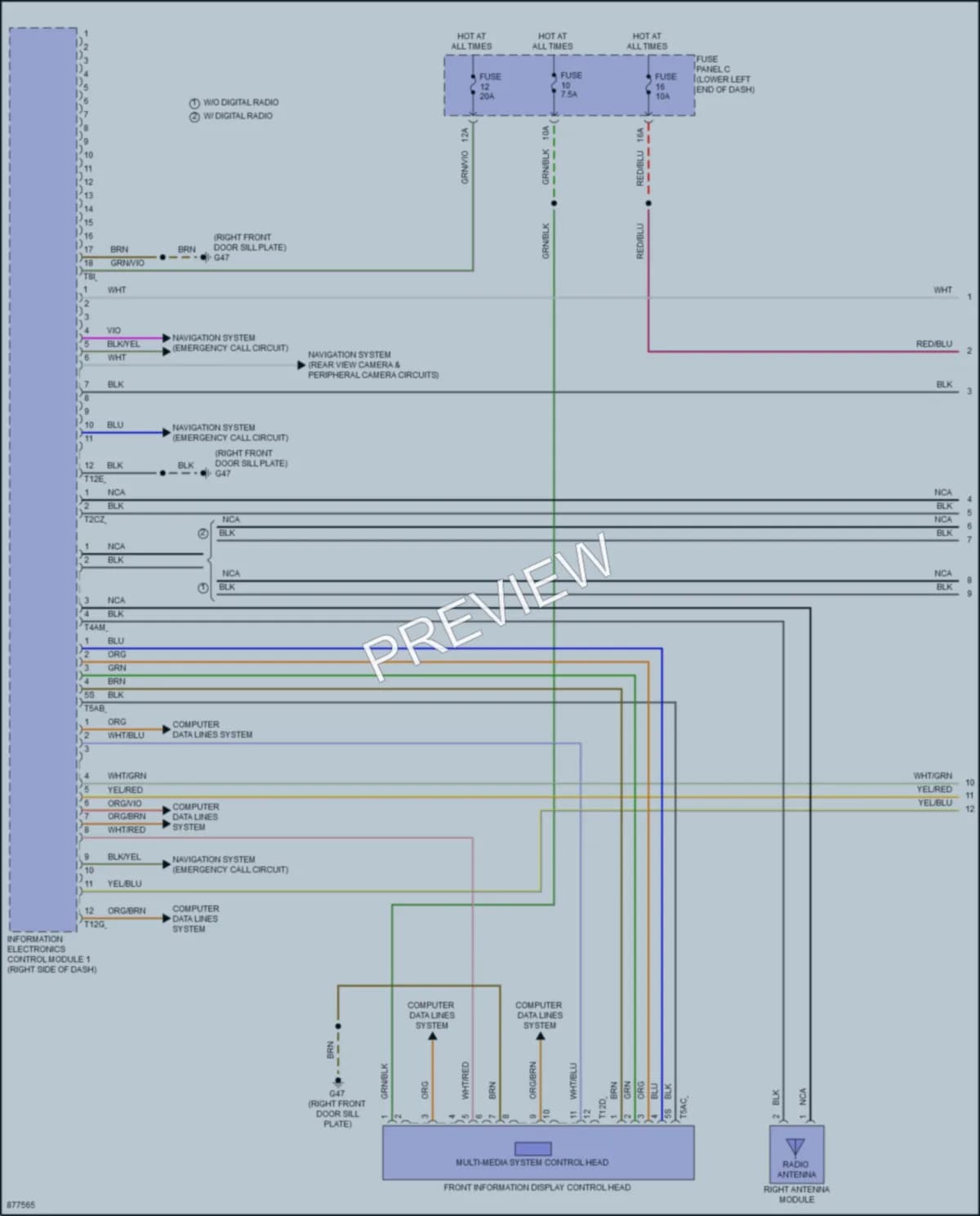 2024 Volkswagen Tiguan Radio wiring diagram preview