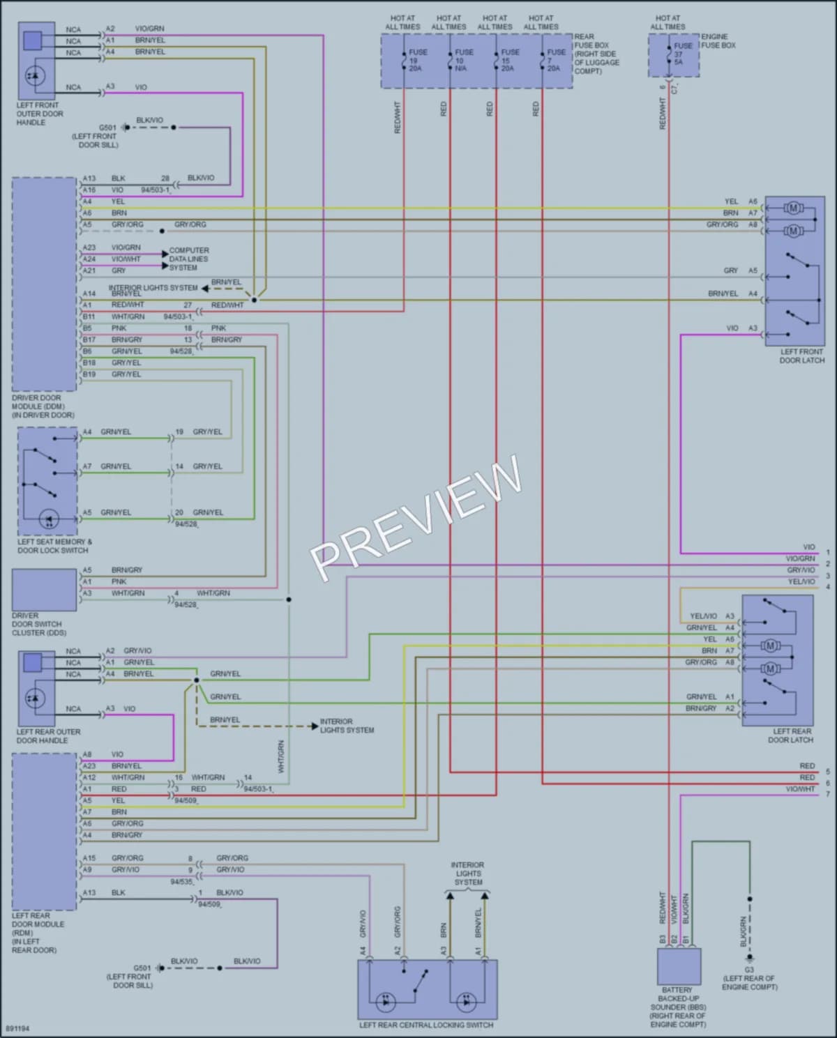 2024 Volvo S60 Power Door Locks wiring diagram preview