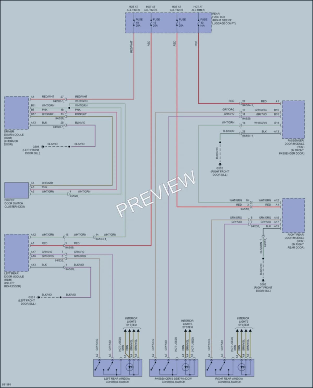 2024 Volvo S60 Power Windows wiring diagram preview