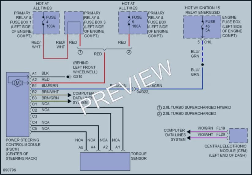 2024 Volvo S90 Electronic Power Steering wiring diagram preview