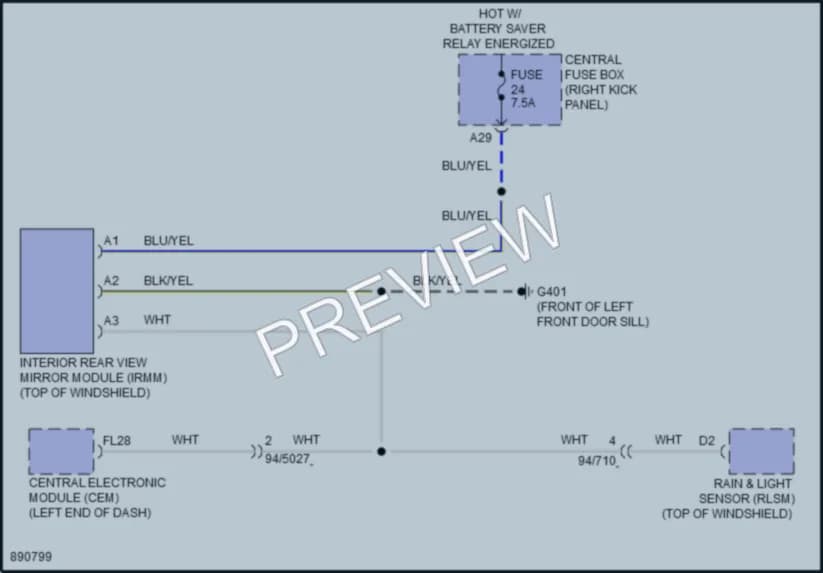 2024 Volvo S90 Power Mirrors wiring diagram preview