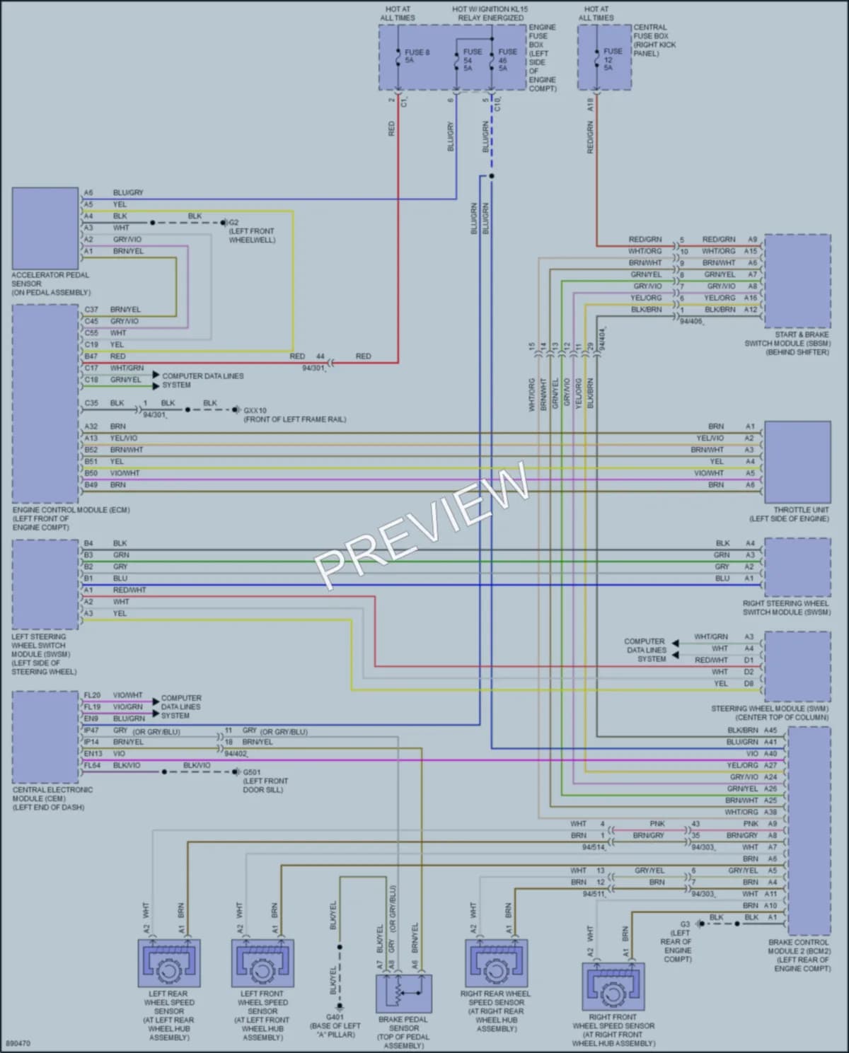 2024 Volvo S90PlugIn Cruise Control wiring diagram preview