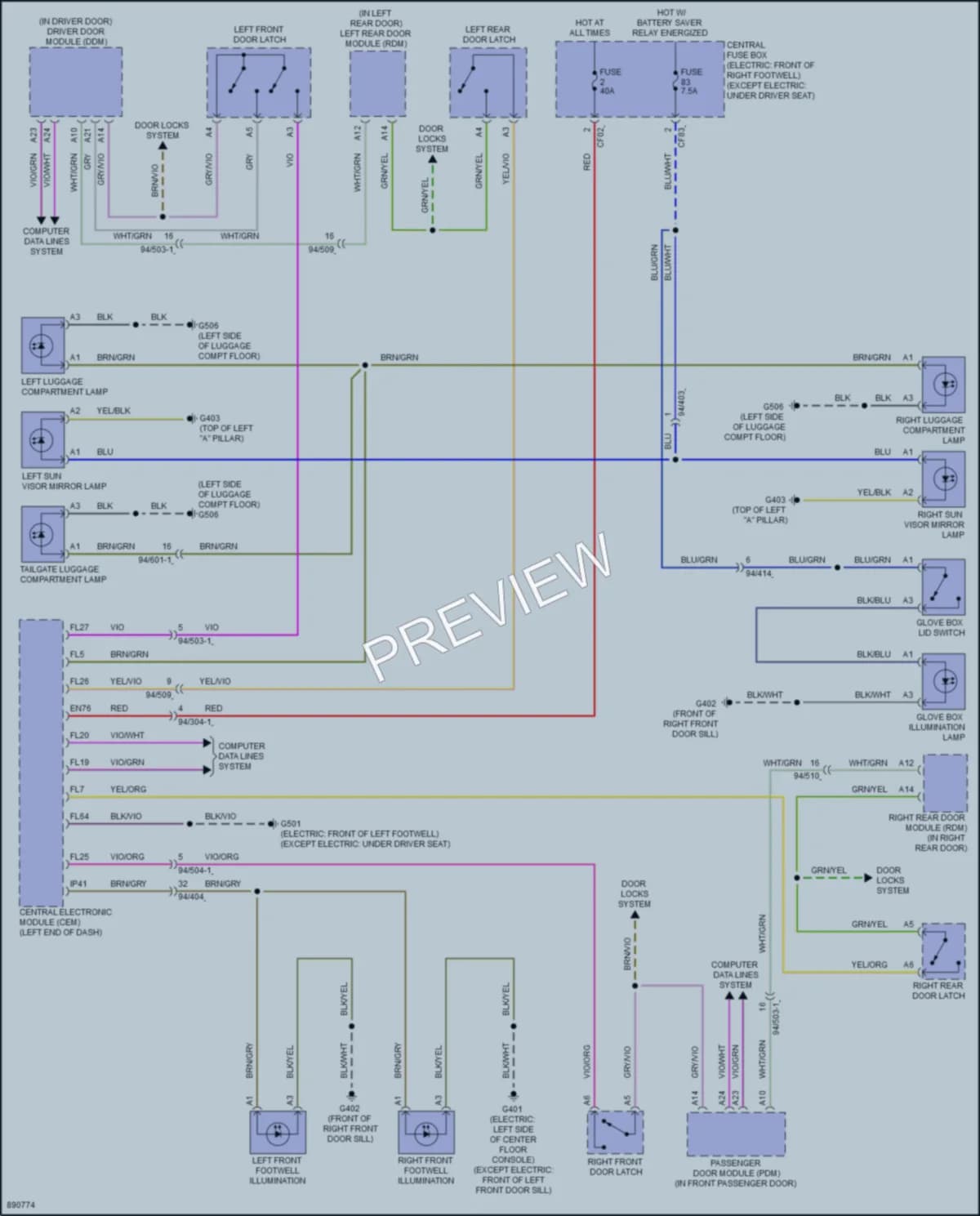 2024 Volvo XC40 Interior Lights wiring diagram preview