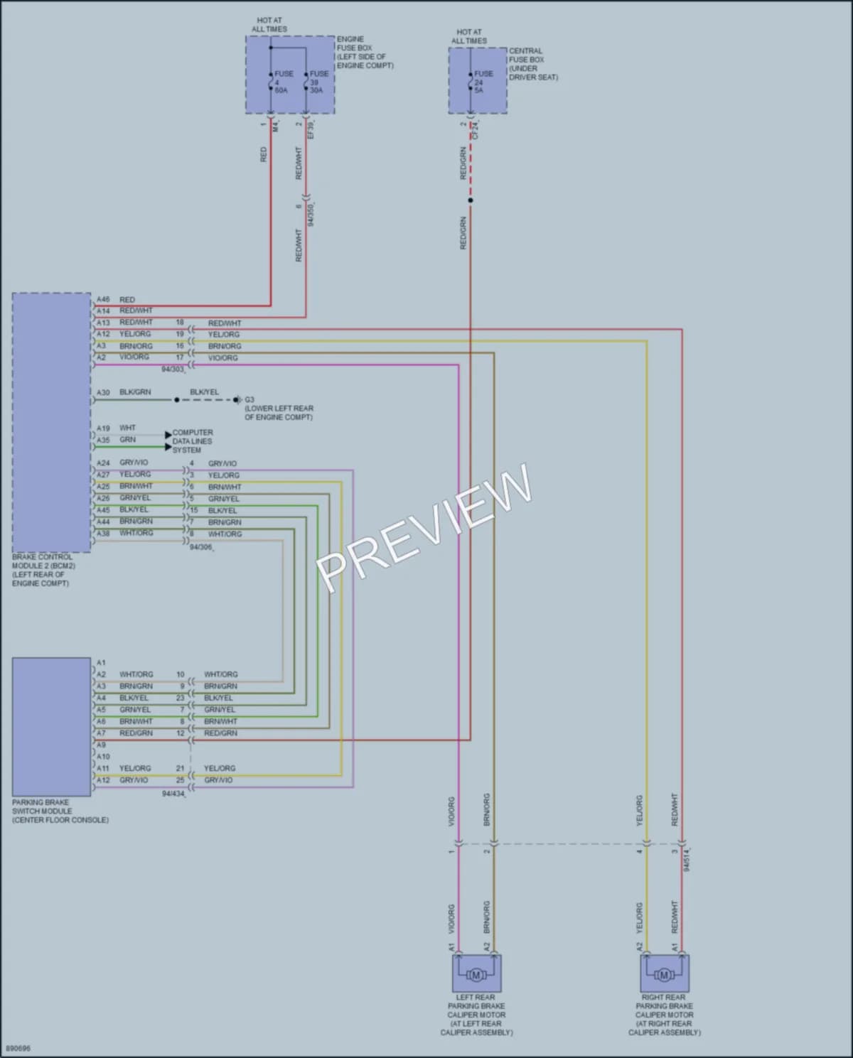 2024 Volvo XC40 Shift Interlock wiring diagram preview