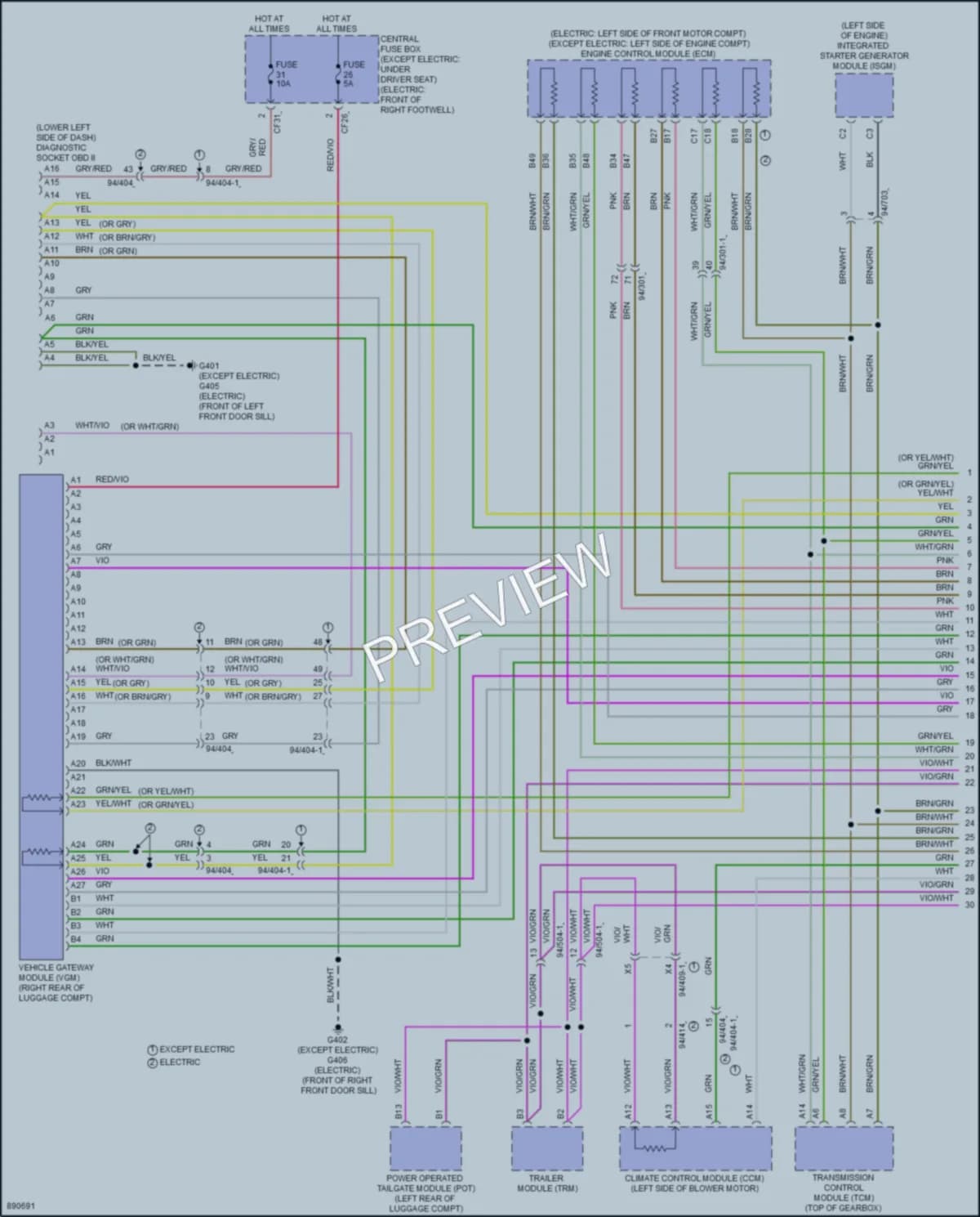2024 Volvo XC40Electric Computer Data Lines wiring diagram preview