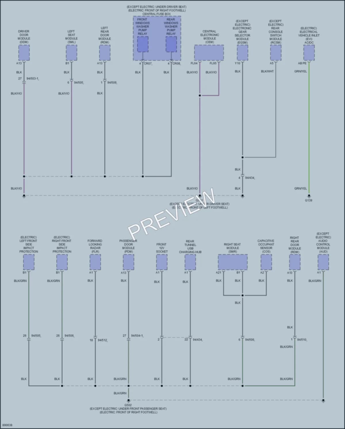 2024 Volvo XC40Electric Ground Distribution wiring diagram preview