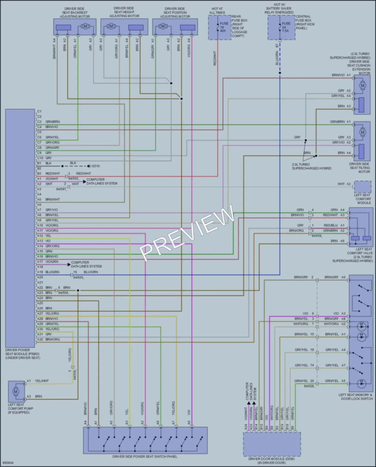 2024 Volvo XC60 Memory Systems wiring diagram preview