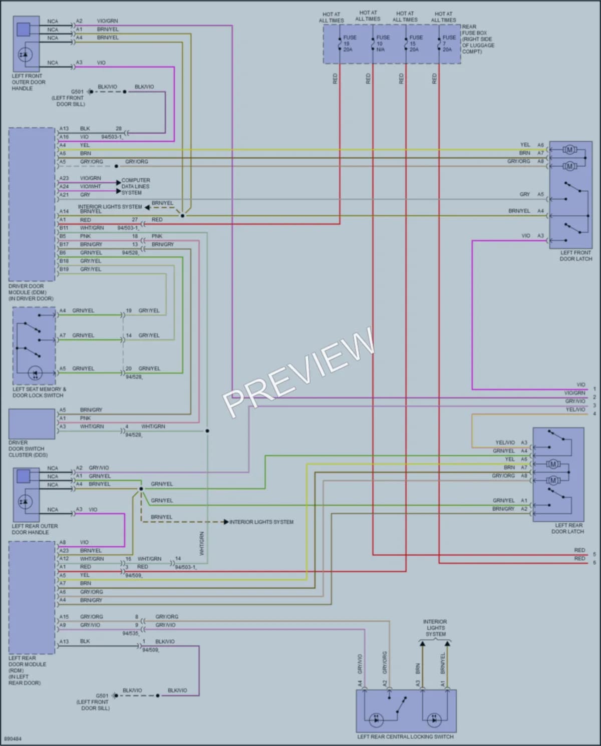 2024 Volvo XC60 Power Door Locks wiring diagram preview