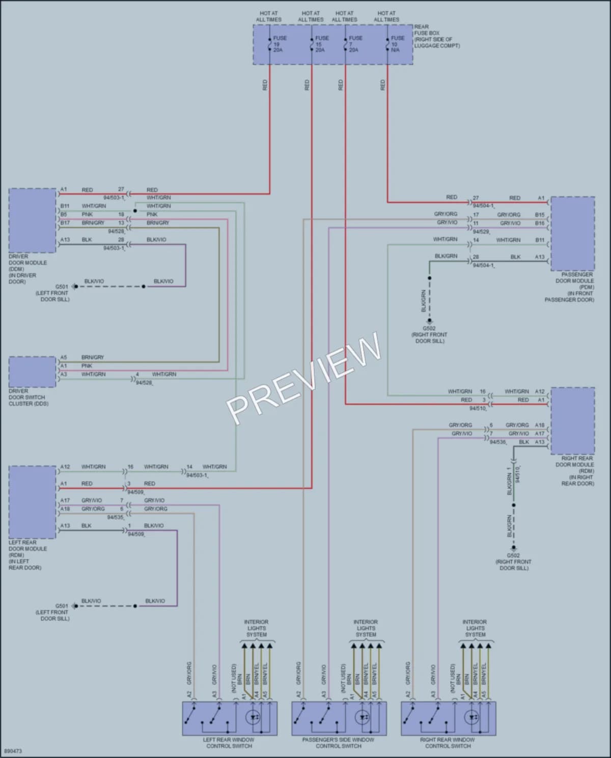 2024 Volvo XC60 Power Windows wiring diagram preview