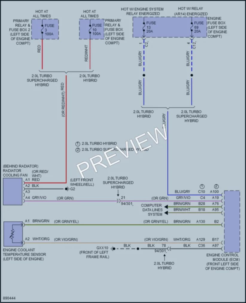 2024 Volvo XC60PlugIn Cooling Fan wiring diagram preview
