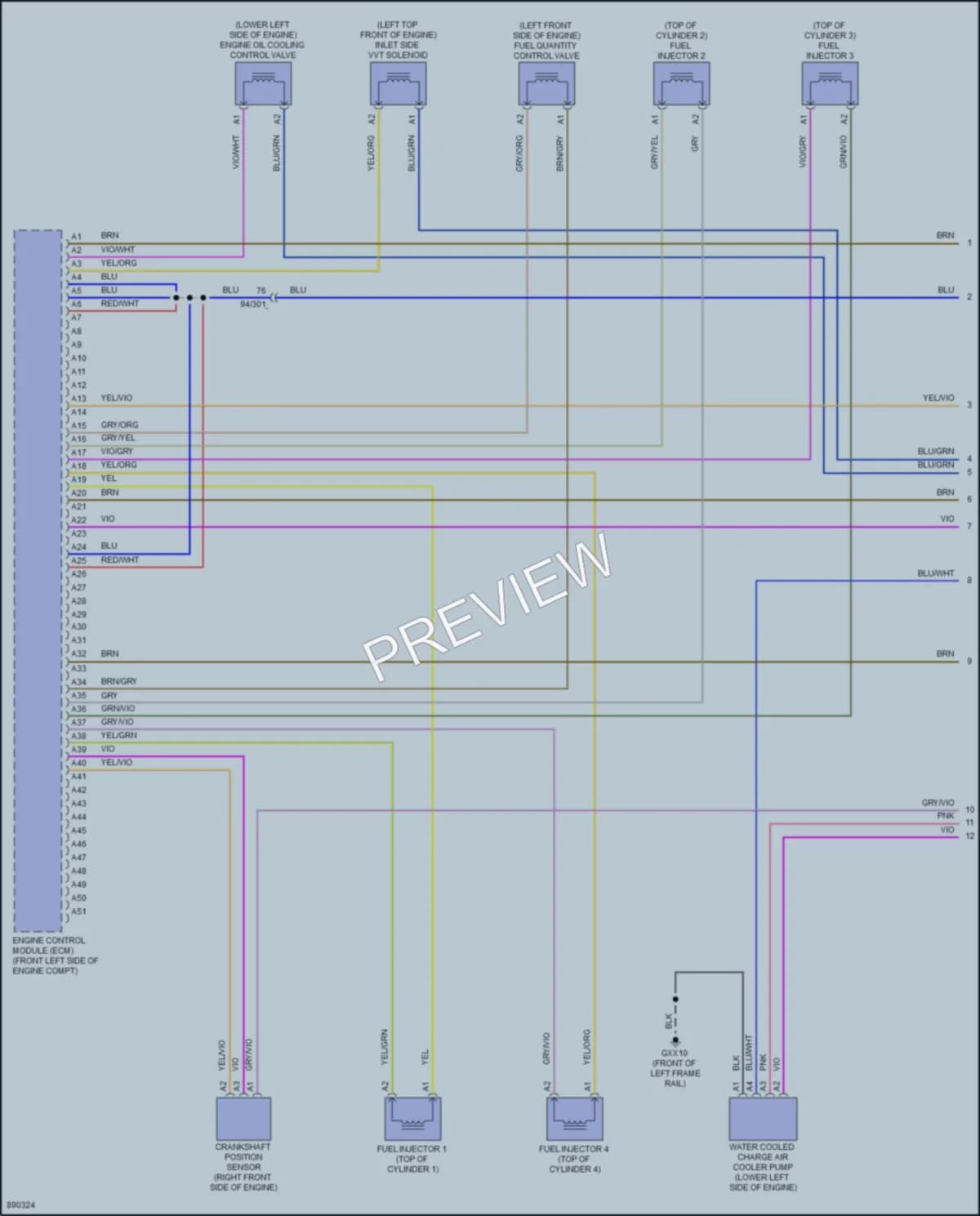 2024 Volvo XC60PlugIn Engine Performance wiring diagram preview