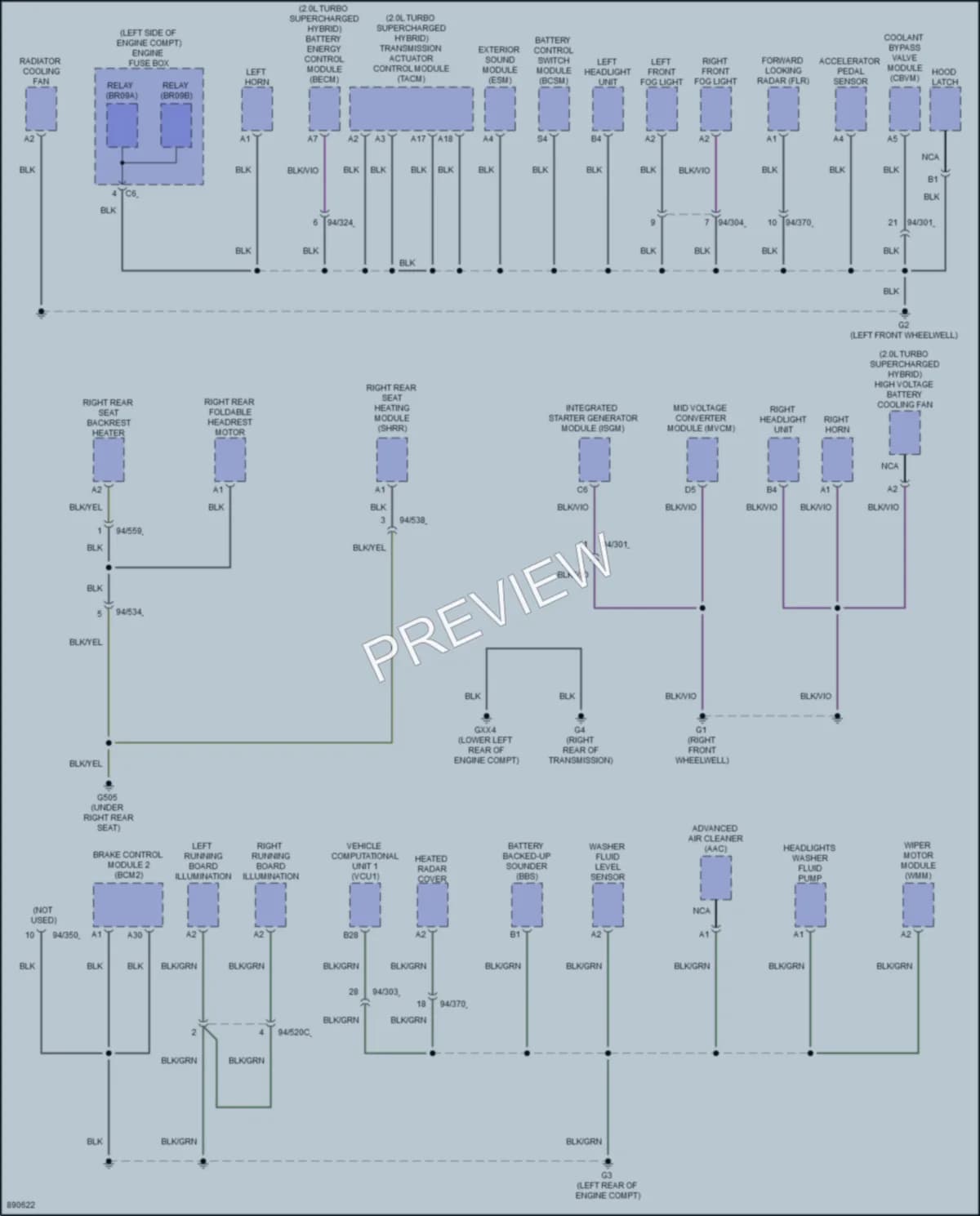 2024 Volvo XC60PlugIn Ground Distribution wiring diagram preview