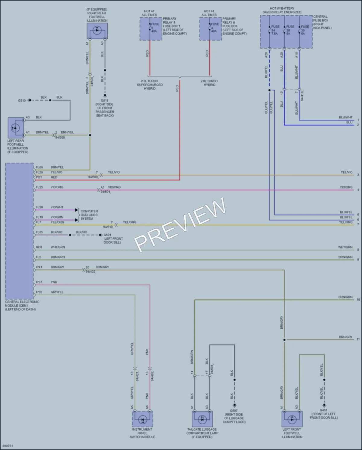 2024 Volvo XC60PlugIn Interior Lights wiring diagram preview