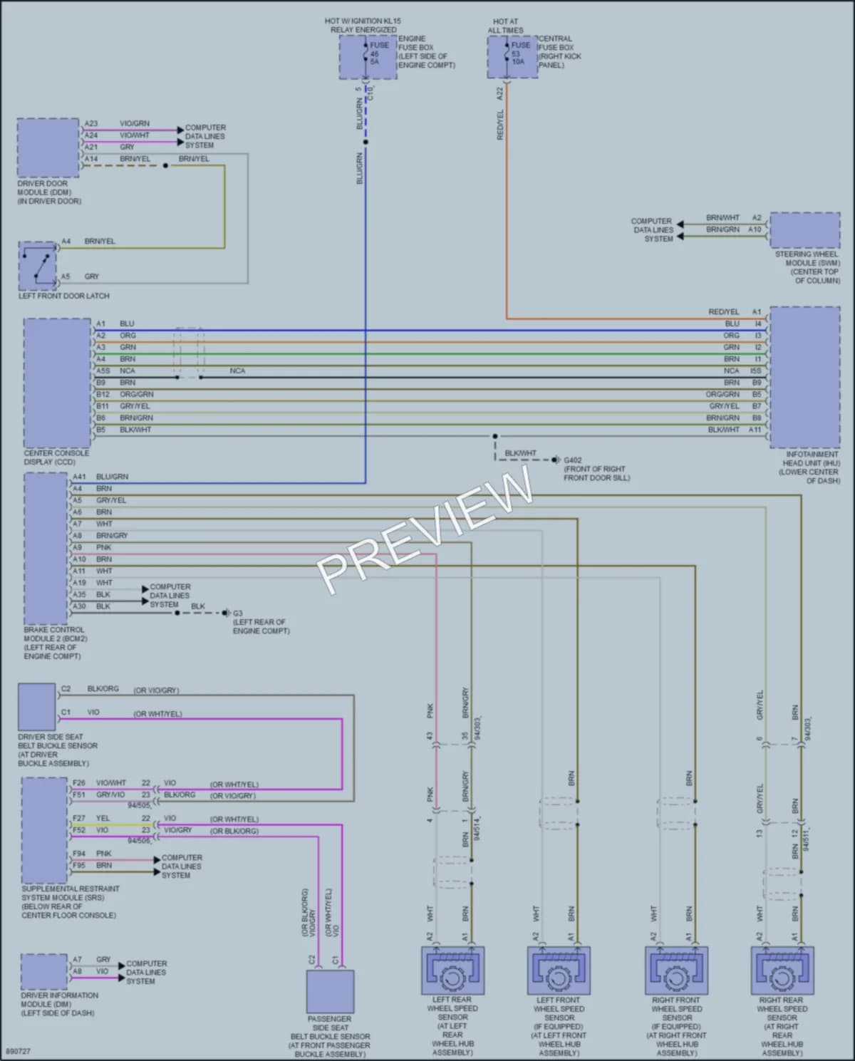2024 Volvo XC90 Warning Systems wiring diagram preview