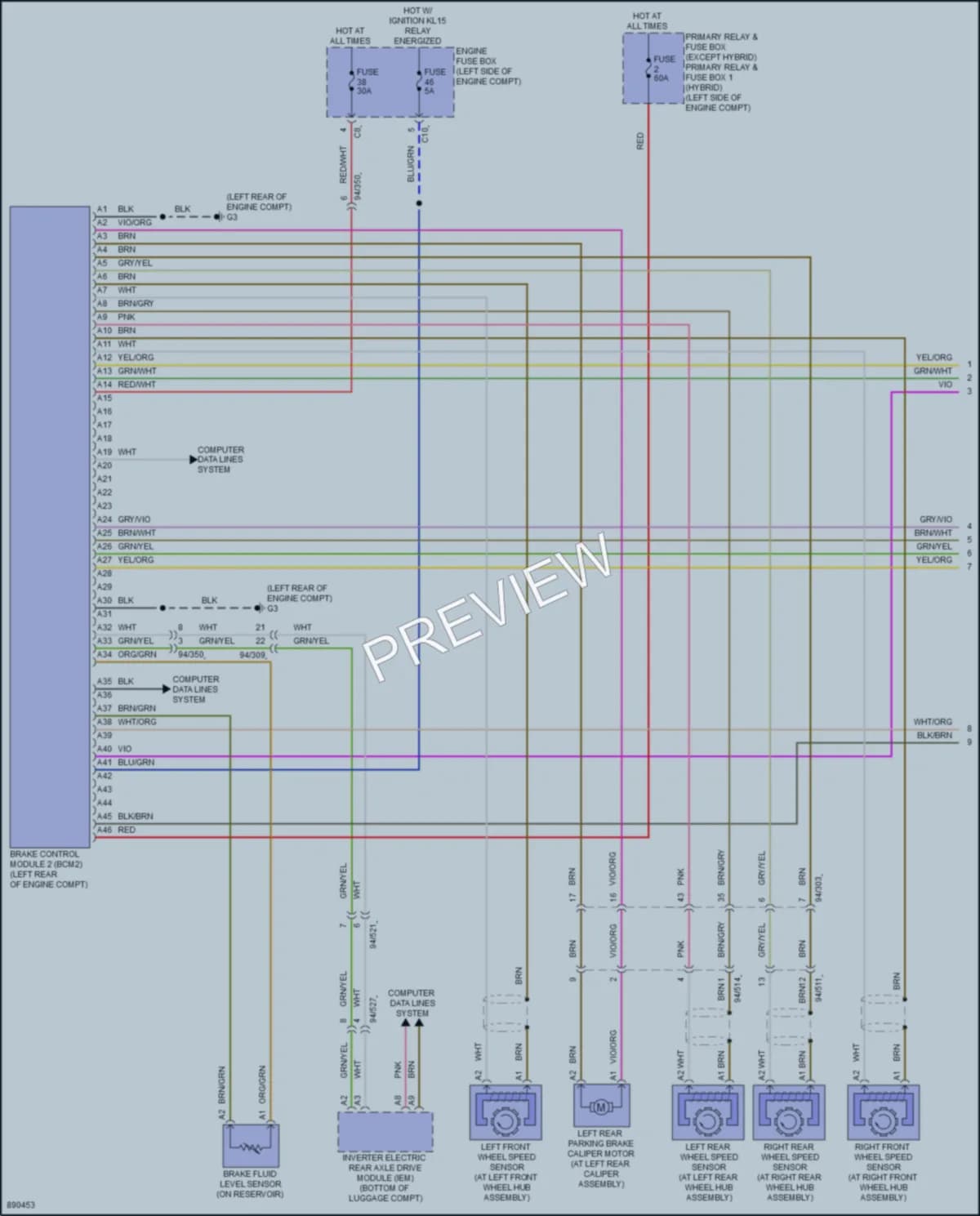 2024 Volvo XC90PlugIn Anti Lock Brakes wiring diagram preview