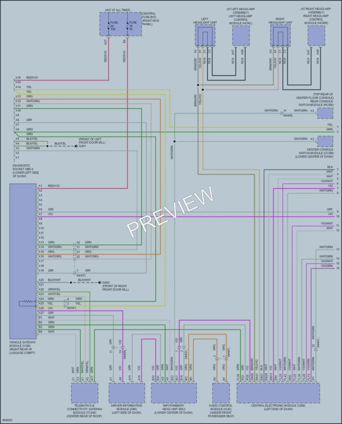 2024 Volvo XC90PlugIn Computer Data Lines wiring diagram preview