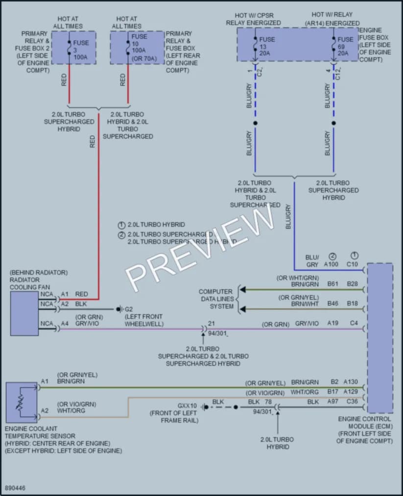 2024 Volvo XC90PlugIn Cooling Fan wiring diagram preview