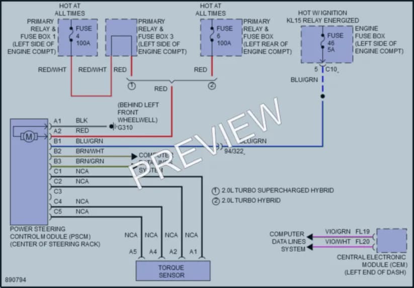 2024 Volvo XC90PlugIn Electronic Power Steering wiring diagram preview