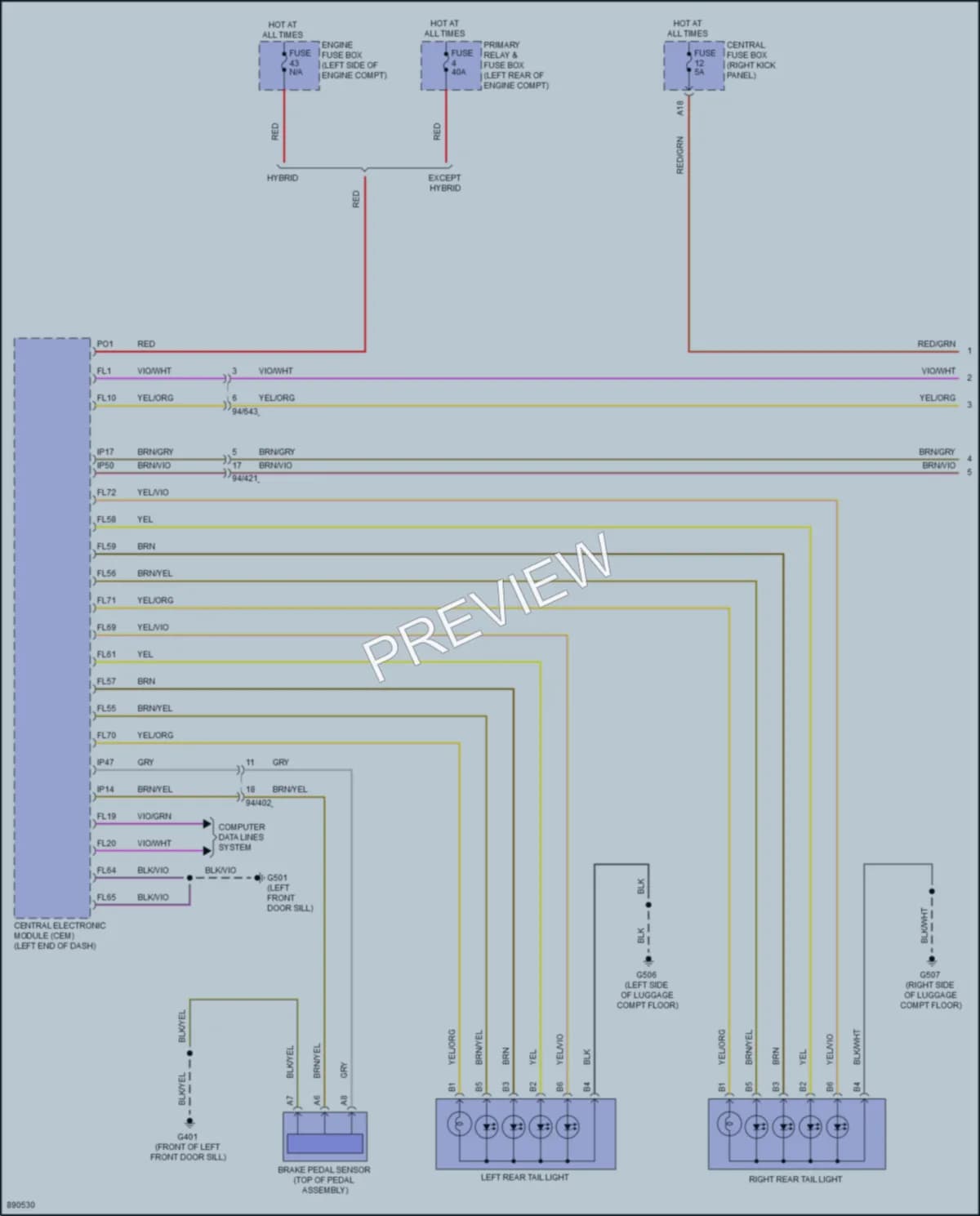 2024 Volvo XC90PlugIn Exterior Lights wiring diagram preview