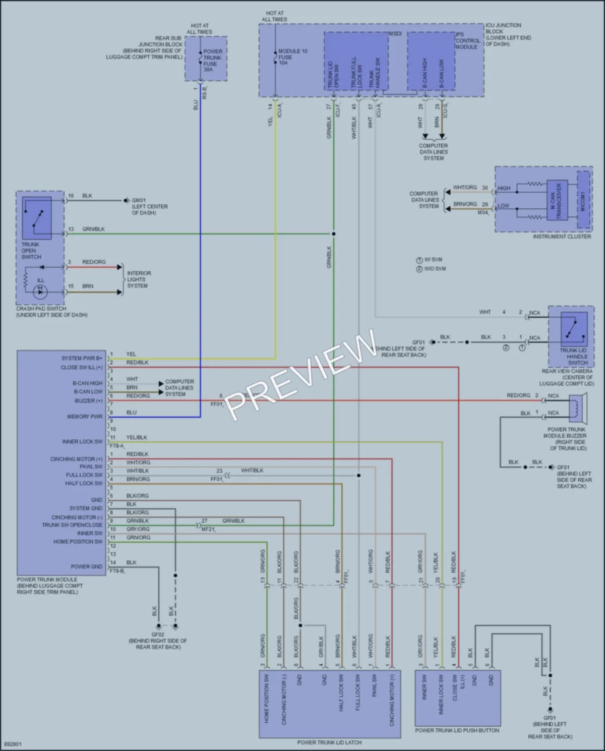 2025 Genesis G70 Trunk Tailgate Fuel Door Wiring Diagrams protected preview