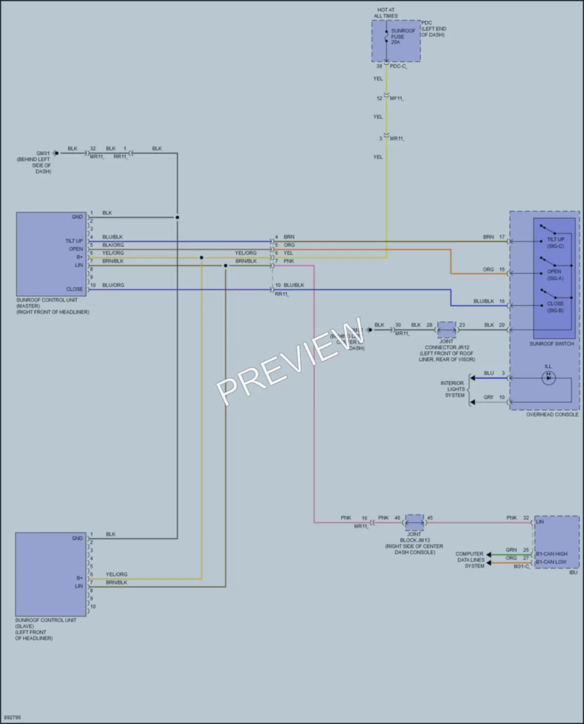 2025 Genesis G80 Power Top Sunroof Wiring Diagrams protected preview