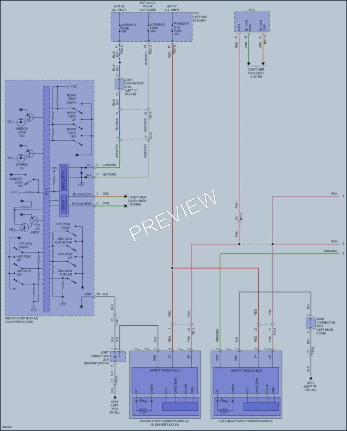 2025 Genesis G80 Power Windows Wiring Diagrams protected preview