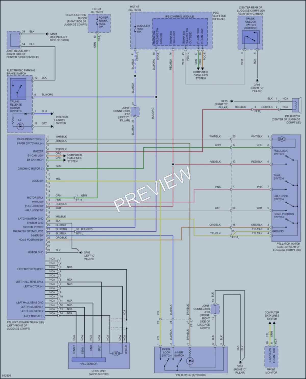 2025 Genesis G80 Trunk Tailgate Fuel Door Wiring Diagrams protected preview