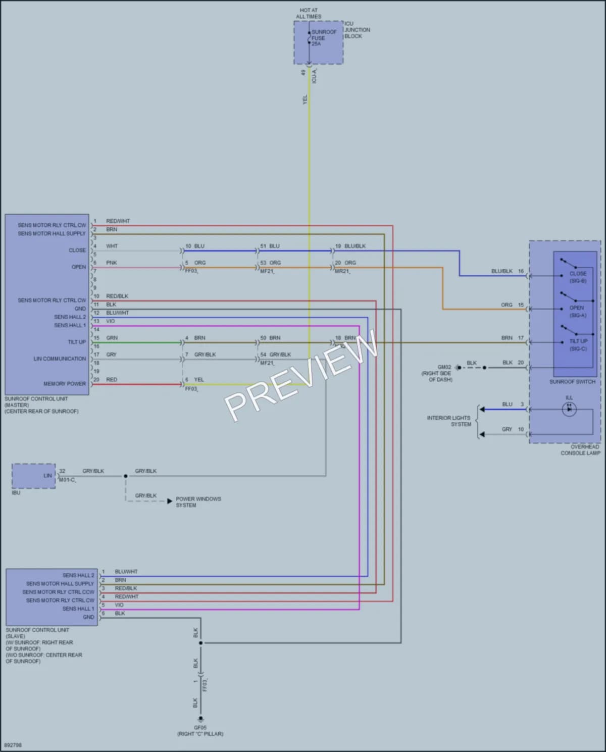 2025 Genesis GV80 Power Top Sunroof Wiring Diagrams protected preview