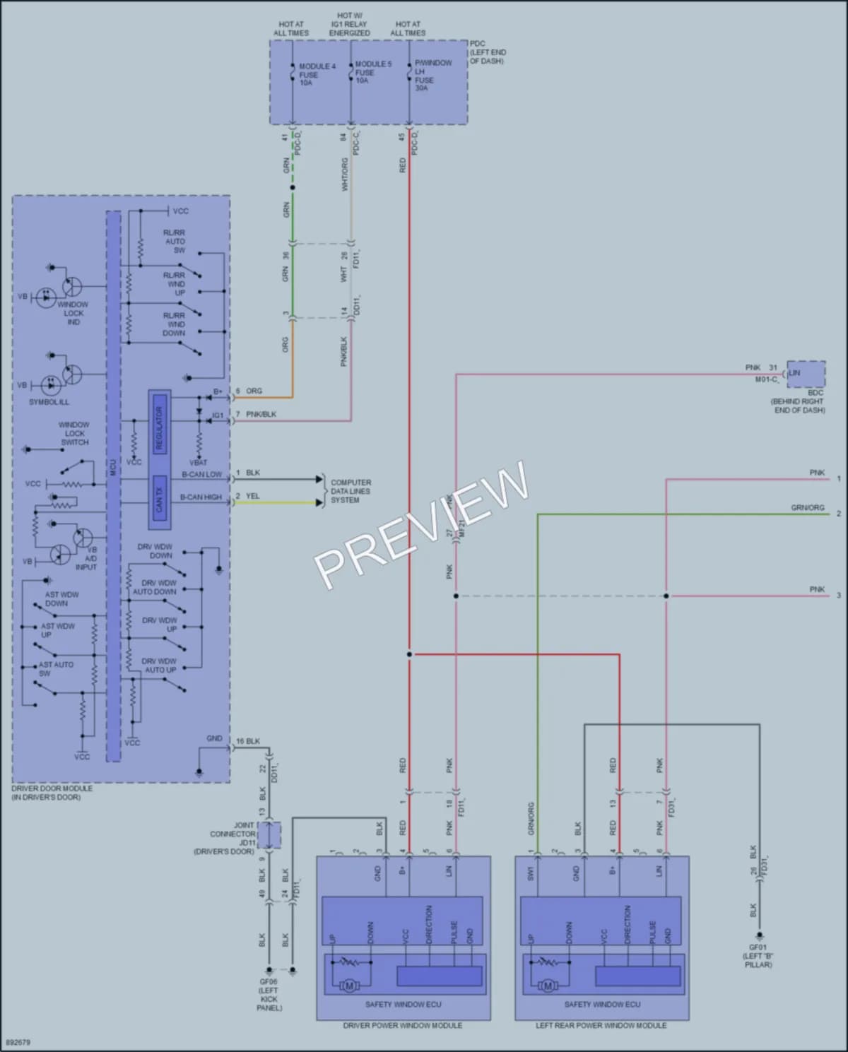 2025 Genesis GV80 Power Windows Wiring Diagrams protected preview