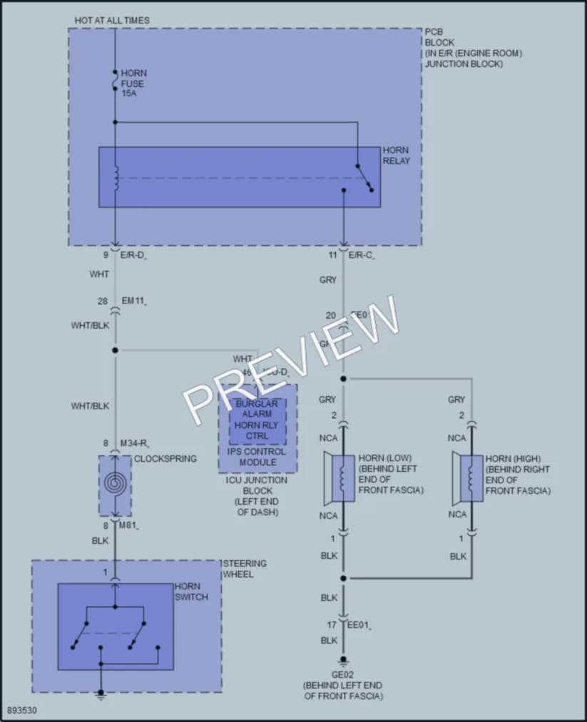 2025 Hyundai Elantra Horn Wiring Diagrams protected preview