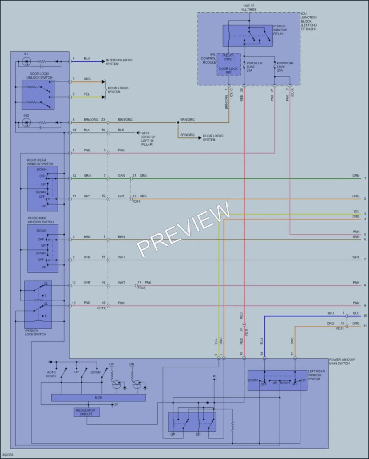 2025 Hyundai Elantra Power Windows Wiring Diagrams protected preview