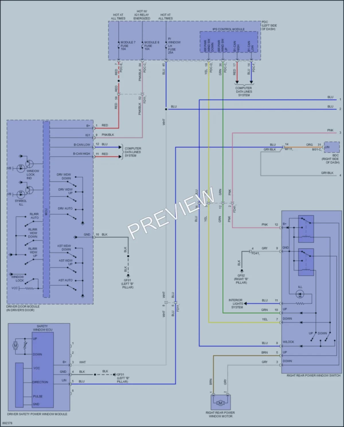 2025 Hyundai Ioniq5 Power Windows wiring diagram preview