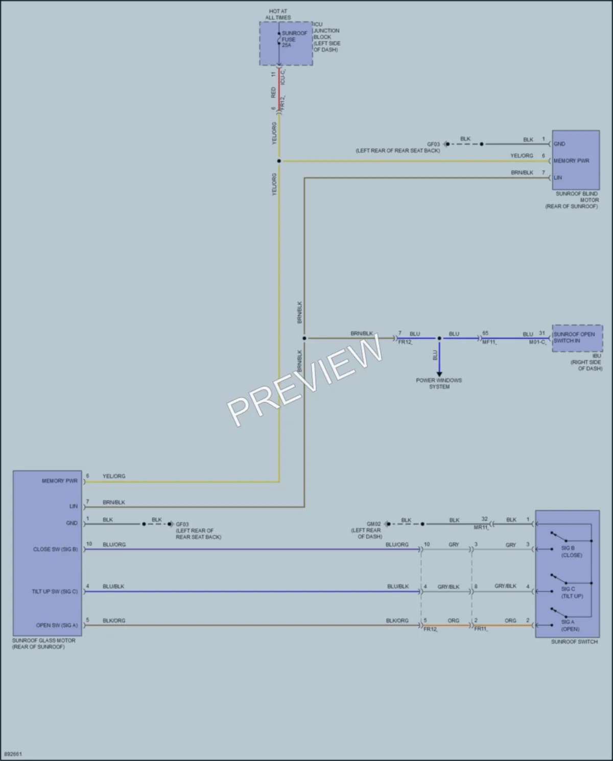 2025 Hyundai Ioniq6 Power Top Sunroof Wiring Diagrams protected preview