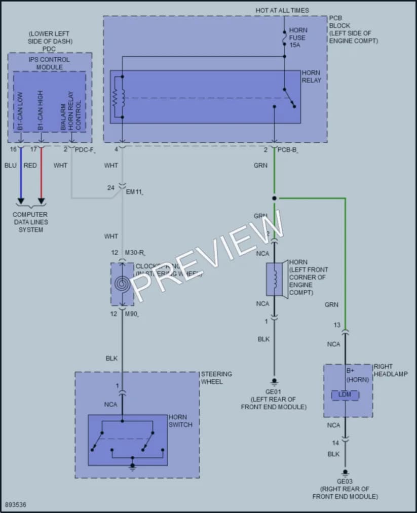 2025 Hyundai Kona Horn wiring diagram preview