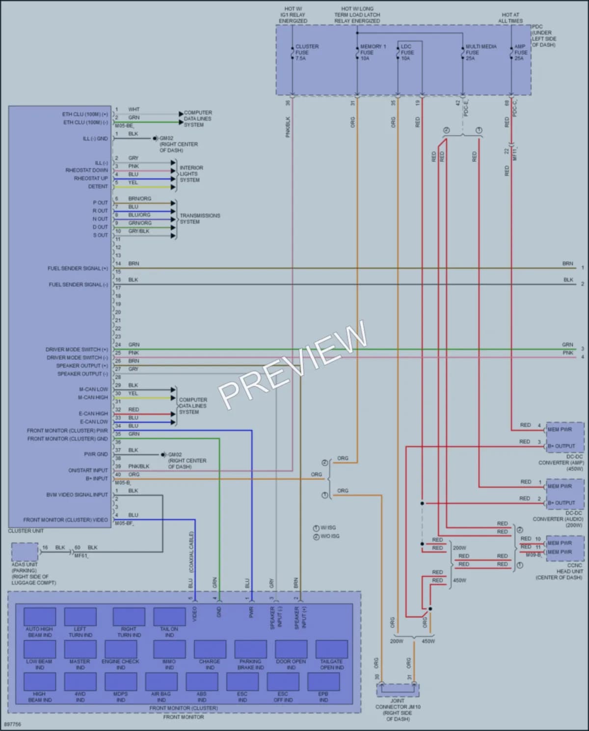 2025 Hyundai Kona Instrument Cluster wiring diagram preview