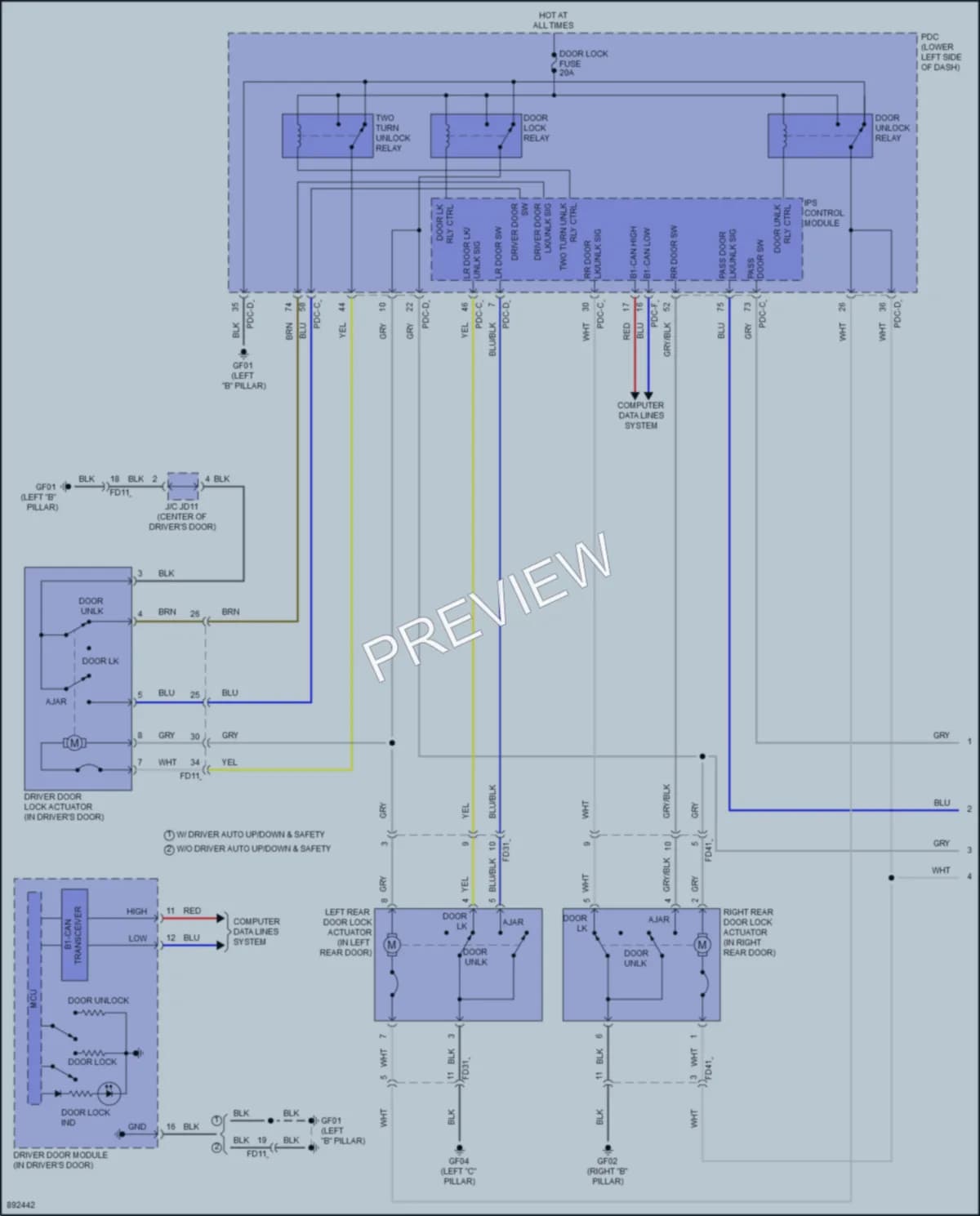 2025 Hyundai Kona Power Door Locks wiring diagram preview