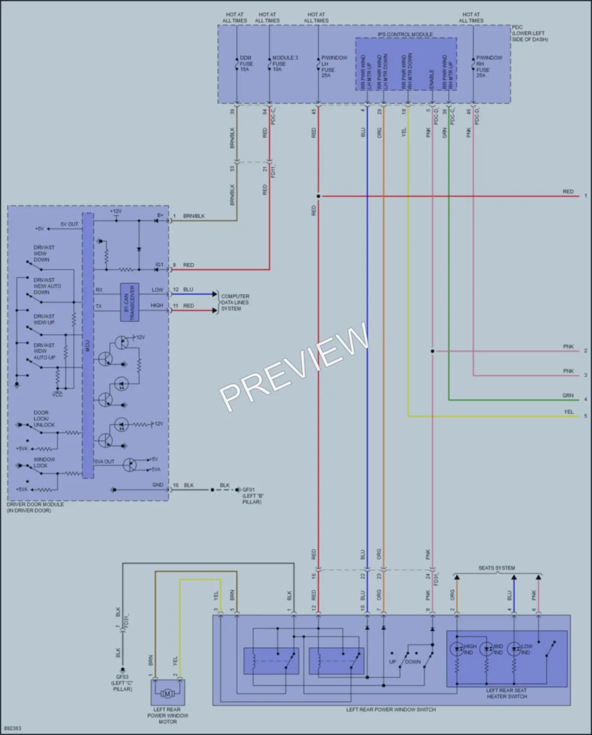 2025 Hyundai Kona Power Windows wiring diagram preview