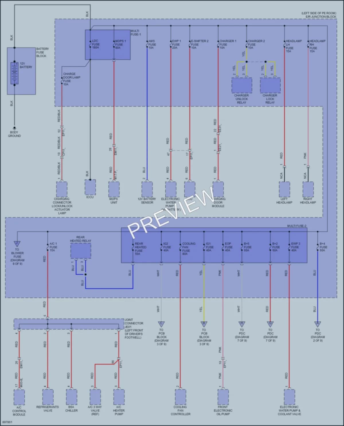 2025 Hyundai KonaElectric Power Distribution wiring diagram preview