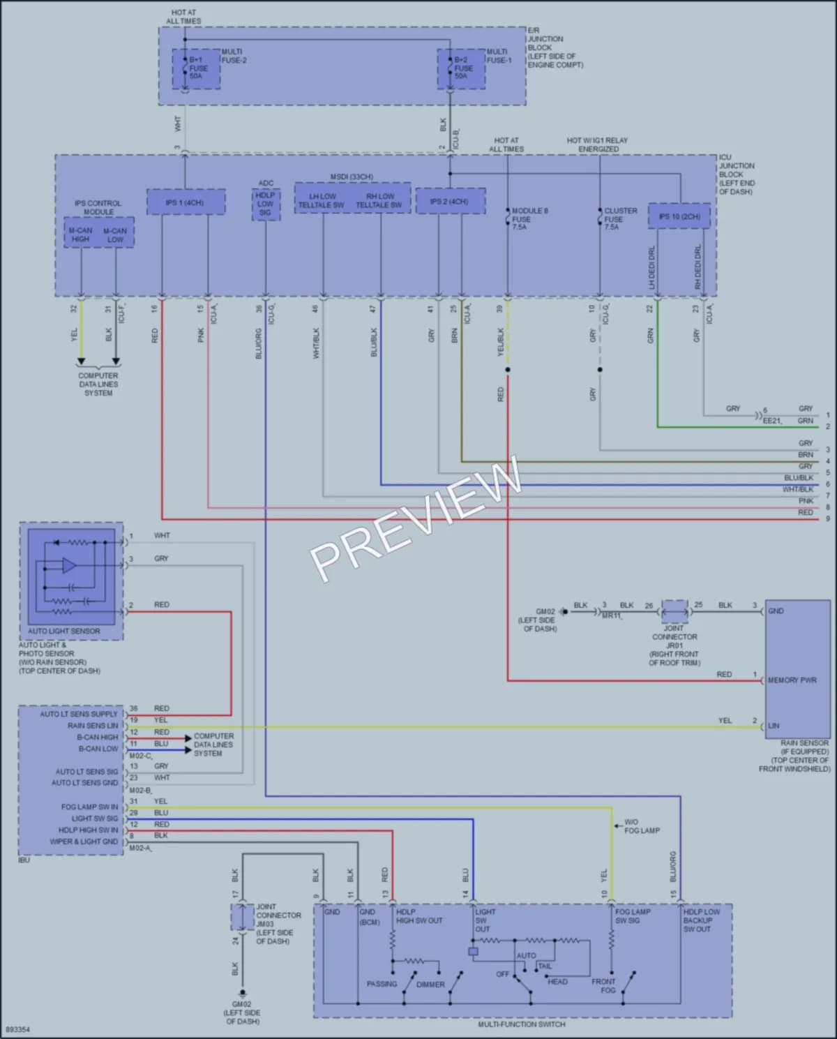 2025 Hyundai Palisade Headlights wiring diagram preview