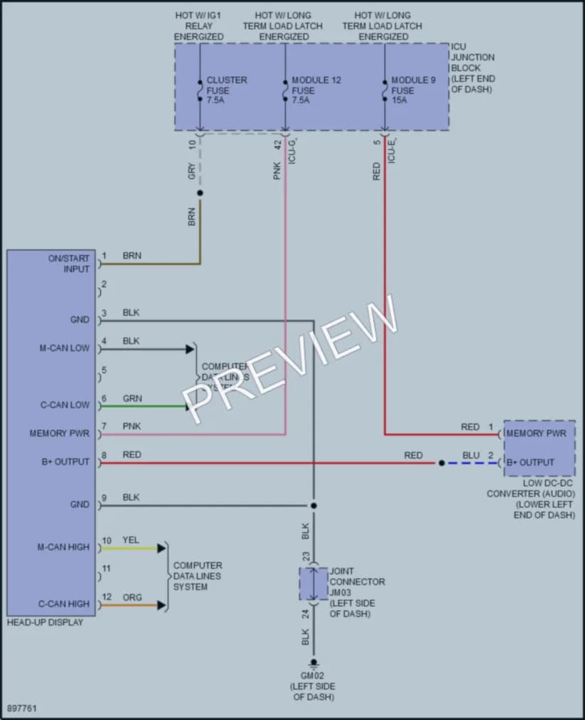 2025 Hyundai Palisade Instrument Cluster wiring diagram preview