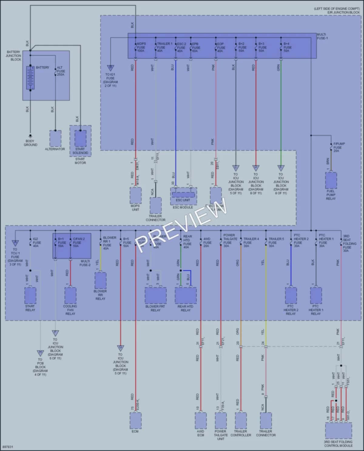2025 Hyundai Palisade Power Distribution wiring diagram preview