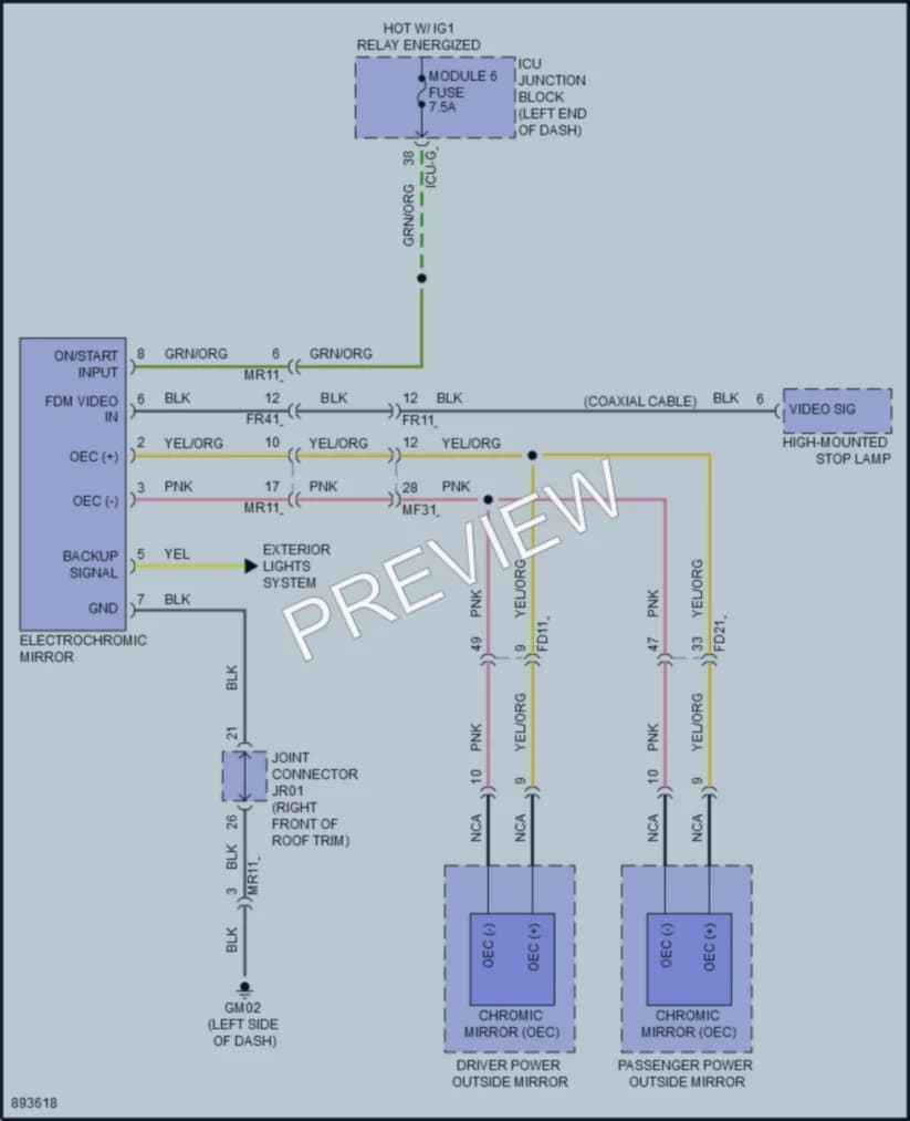2025 Hyundai Palisade Power Mirrors wiring diagram preview